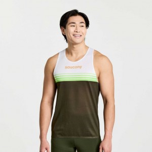 Saucony Elite Singlet Muskelshirt Herren Weiß Schwarz | BERLIN DROAEG