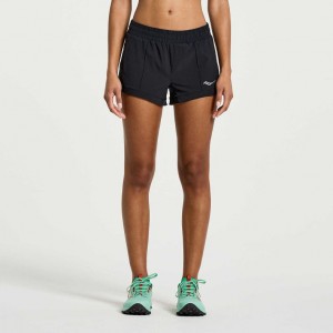 Saucony Outpace 2.5" Split Kurze Hose Damen Schwarz | BERLIN AIEVQM