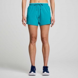 Saucony Outpace 5" Kurze Hose Damen Türkis | BERLIN JGAOFQ