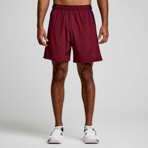 Saucony Outpace 7" Kurze Hose Herren Bordeaux | BERLIN HJXUCZ