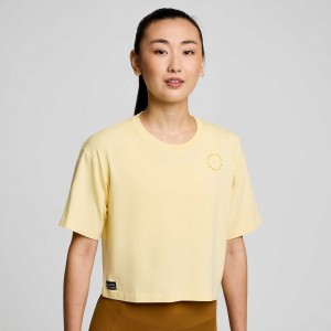 Saucony Recovery Boxy T-Shirt Damen Gelb | BERLIN ZGBHEJ