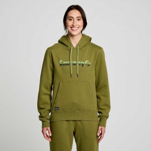 Saucony Recovery Hoodie Damen Olivgrün | BERLIN OZLYDN