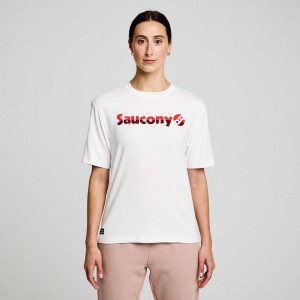 Saucony Recovery Kurzes Sleeve T-Shirt Damen Weiß | BERLIN AMDGPU