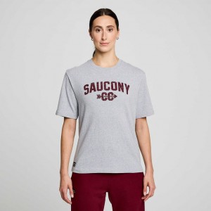 Saucony Recovery Kurzes Sleeve T-Shirt Damen Hellgrau | BERLIN IVSCKB
