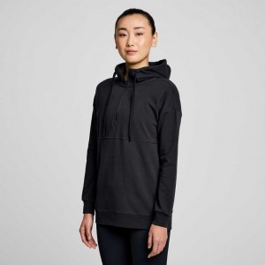 Saucony Recovery Zip Tunic Hoodie Damen Schwarz | BERLIN NADFPU