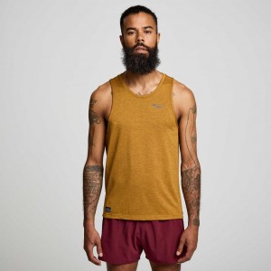 Saucony Stopwatch Muskelshirt Herren Braun | BERLIN PCKSZX