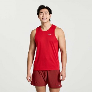 Saucony Stopwatch Muskelshirt Herren Rot | BERLIN REHULZ