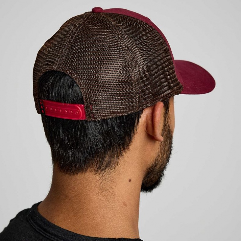 Saucony Adjustable Snap Back Trucker Hüte Herren Rot | BERLIN TAPCIZ