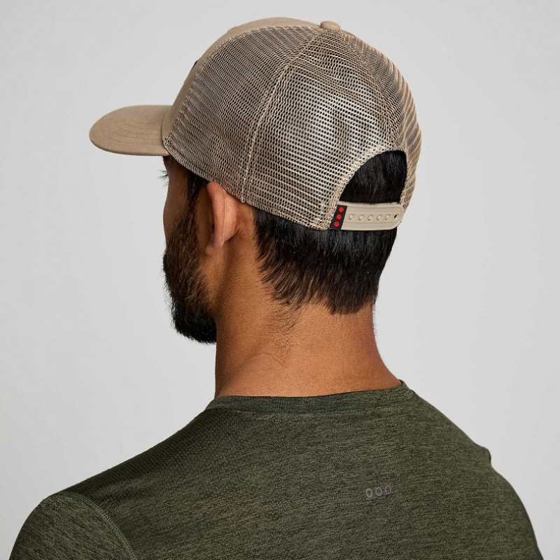 Saucony Adjustable Snap Back Trucker Hüte Herren Beige | BERLIN LTQUFZ