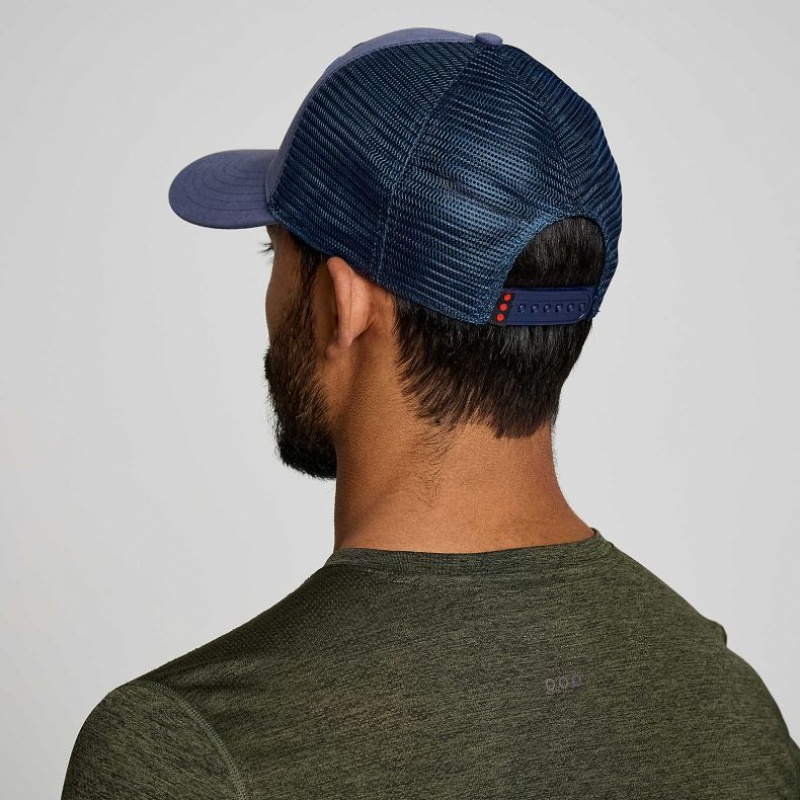 Saucony Adjustable Snap Back Trucker Hüte Herren Blau | BERLIN CWOVGX