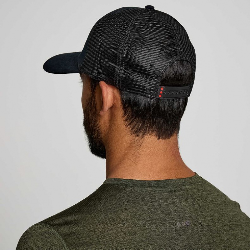 Saucony Adjustable Snap Back Trucker Hüte Herren Schwarz | BERLIN SQNHEP