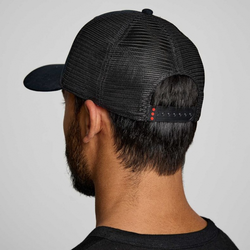 Saucony Adjustable Snap Back Trucker Hüte Herren Schwarz | BERLIN WDSJZR