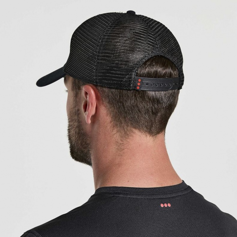 Saucony Adjustable Snap Back Trucker Hüte Herren Schwarz | BERLIN OWQIRF