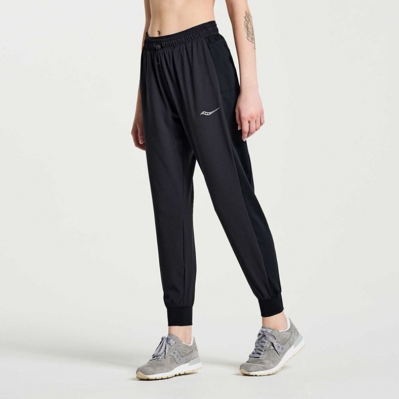Saucony Boston Woven Jogginghose Damen Schwarz | BERLIN PELVAI
