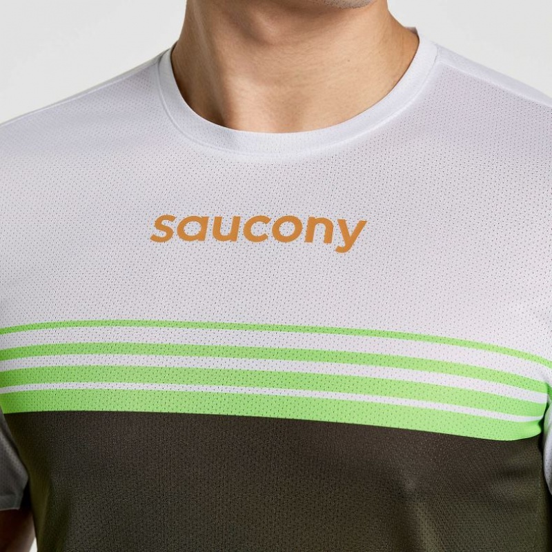 Saucony Elite Kurzes Sleeve T-Shirt Herren Weiß Schwarz | BERLIN YPLBZF
