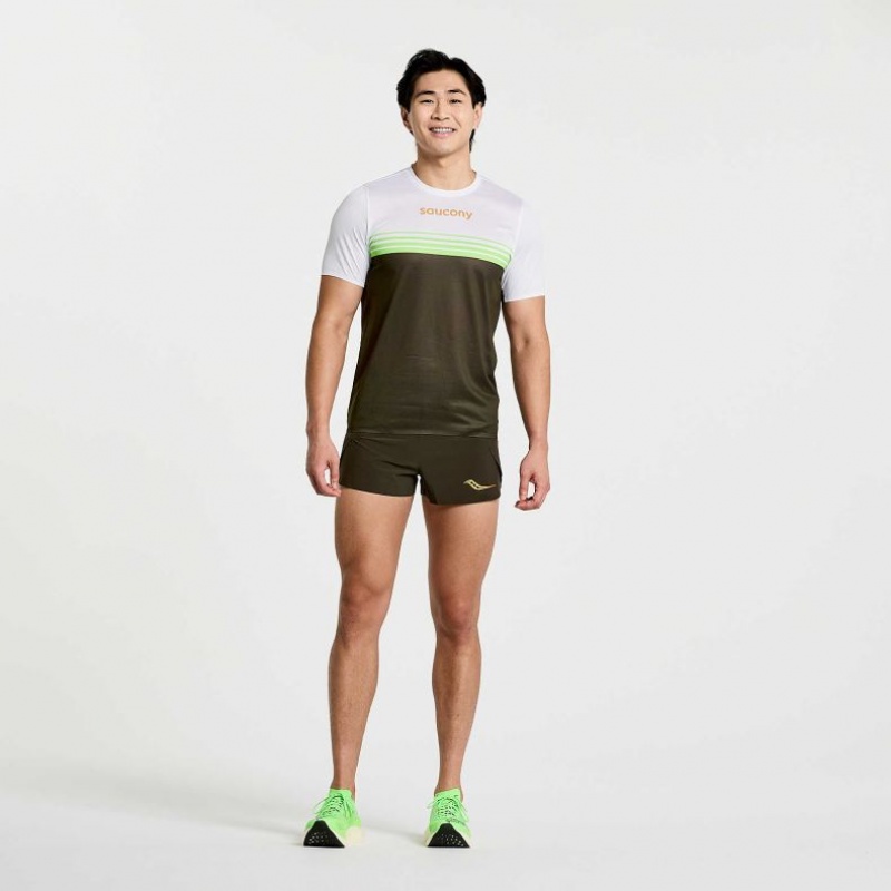 Saucony Elite Kurzes Sleeve T-Shirt Herren Weiß Schwarz | BERLIN YPLBZF