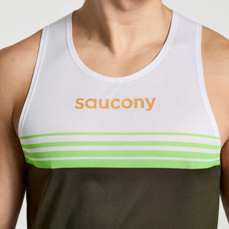 Saucony Elite Singlet Muskelshirt Herren Weiß Schwarz | BERLIN DROAEG
