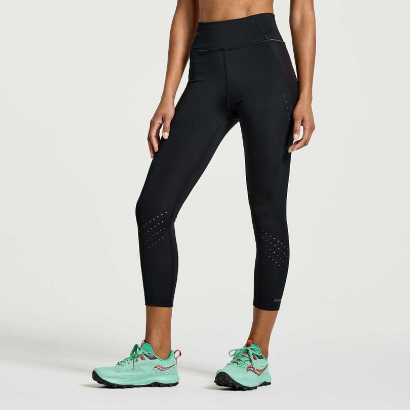 Saucony Explorer Utility Crop Strumpfhose Damen Schwarz | BERLIN LZBNGO