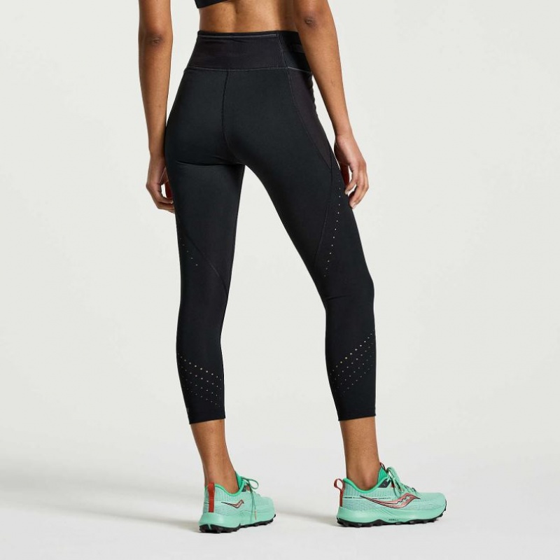 Saucony Explorer Utility Crop Strumpfhose Damen Schwarz | BERLIN LZBNGO