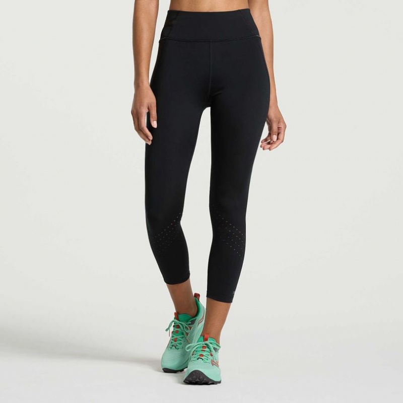 Saucony Explorer Utility Crop Strumpfhose Damen Schwarz | BERLIN LZBNGO