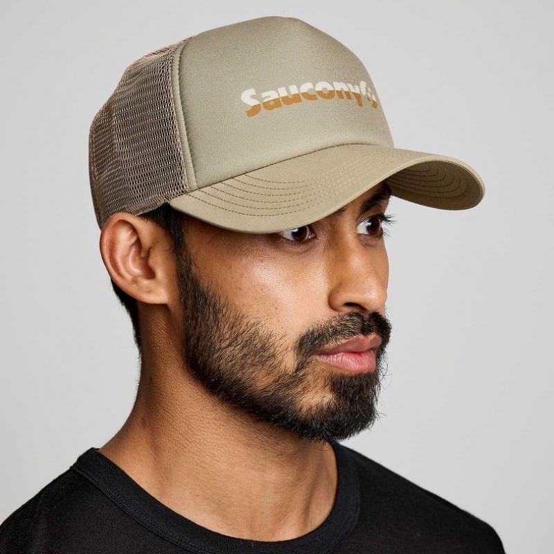 Saucony Foamie Trucker Hüte Herren Olivgrün | BERLIN SLWVCB