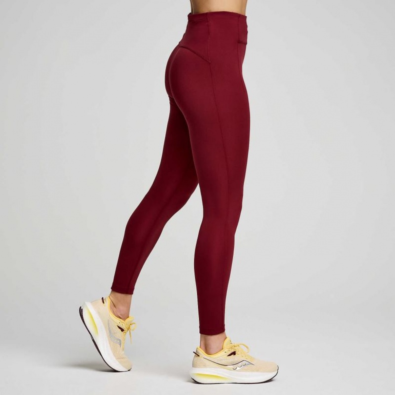 Saucony Fortify 7/8 Strumpfhose Damen Bordeaux | BERLIN CZBJYA