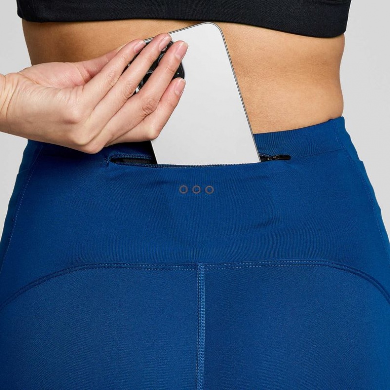 Saucony Fortify Crop Strumpfhose Damen Indigo | BERLIN GSBCZP