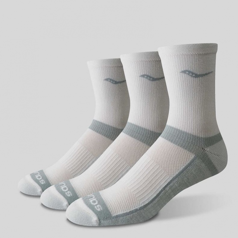 Saucony Inferno Cushion Mid 3-Pack Socken Herren Weiß | BERLIN GHTZQP