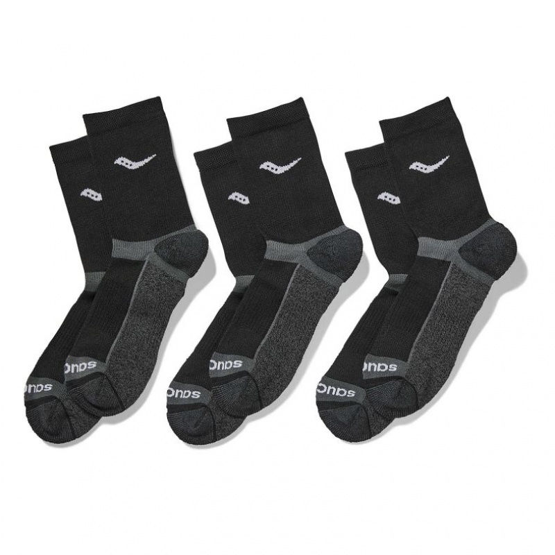Saucony Inferno Cushion Mid 3-Pack Socken Herren Schwarz | BERLIN CHXBQN