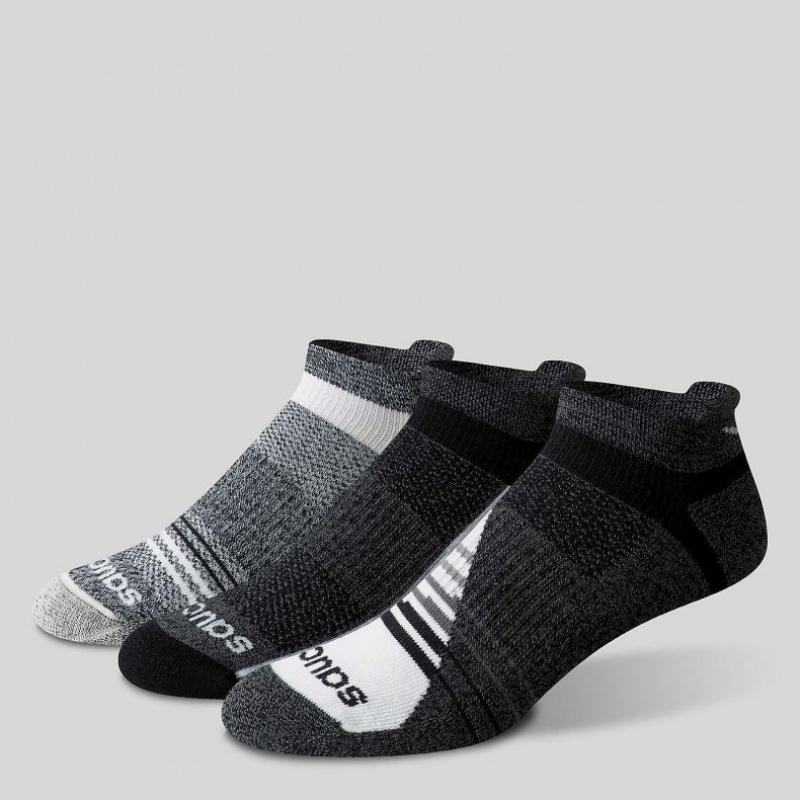 Saucony Inferno Merino Wool Blend No Show 3-Pack Socken Herren Schwarz Grau | BERLIN PFELKT