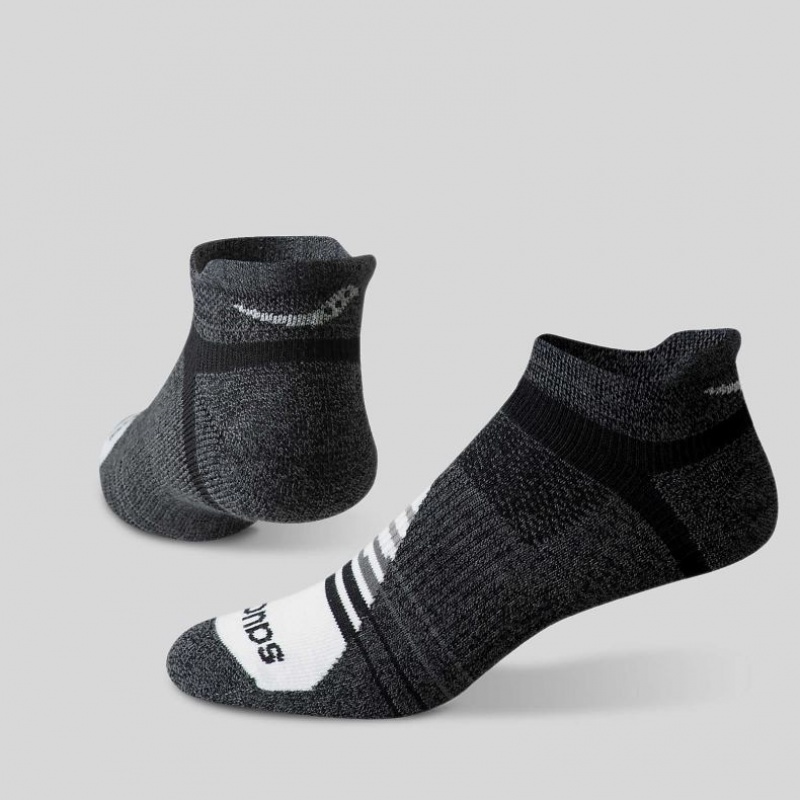 Saucony Inferno Merino Wool Blend No Show 3-Pack Socken Herren Schwarz Grau | BERLIN PFELKT