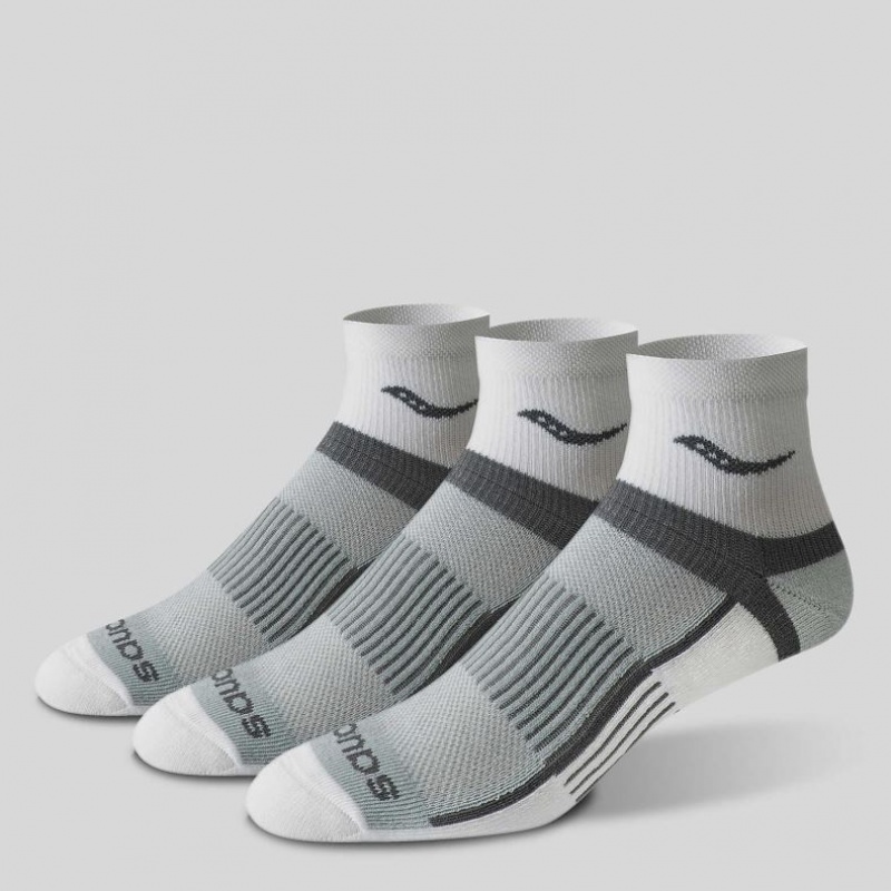 Saucony Inferno Quarter 3-Pack Socken Damen Weiß Grau | BERLIN XRZICH