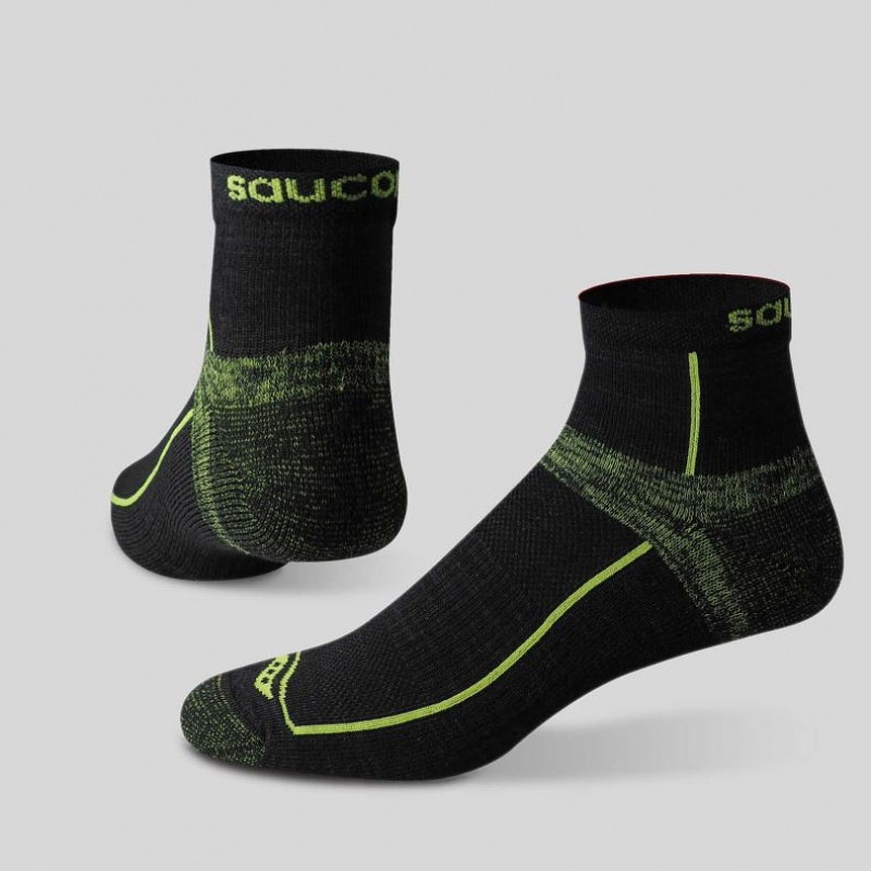 Saucony Inferno Quarter 3-Pack Socken Herren Schwarz Grün | BERLIN GZIACT