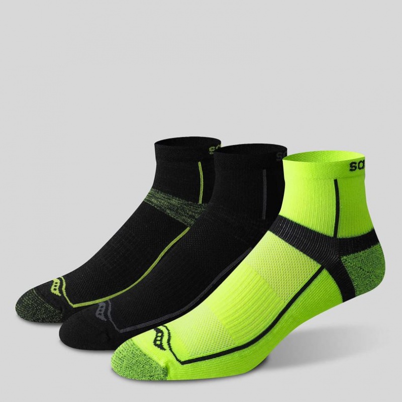 Saucony Inferno Quarter 3-Pack Socken Herren Schwarz Grün | BERLIN GZIACT
