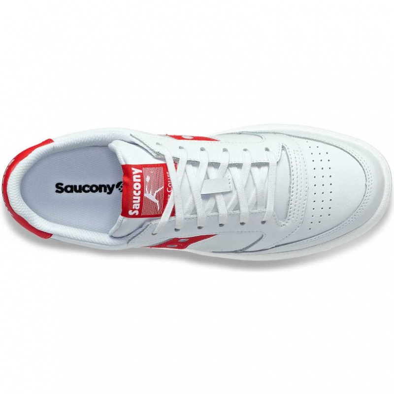 Saucony Jazz Court PU Sneaker Damen Weiß Rot | BERLIN EJALTU