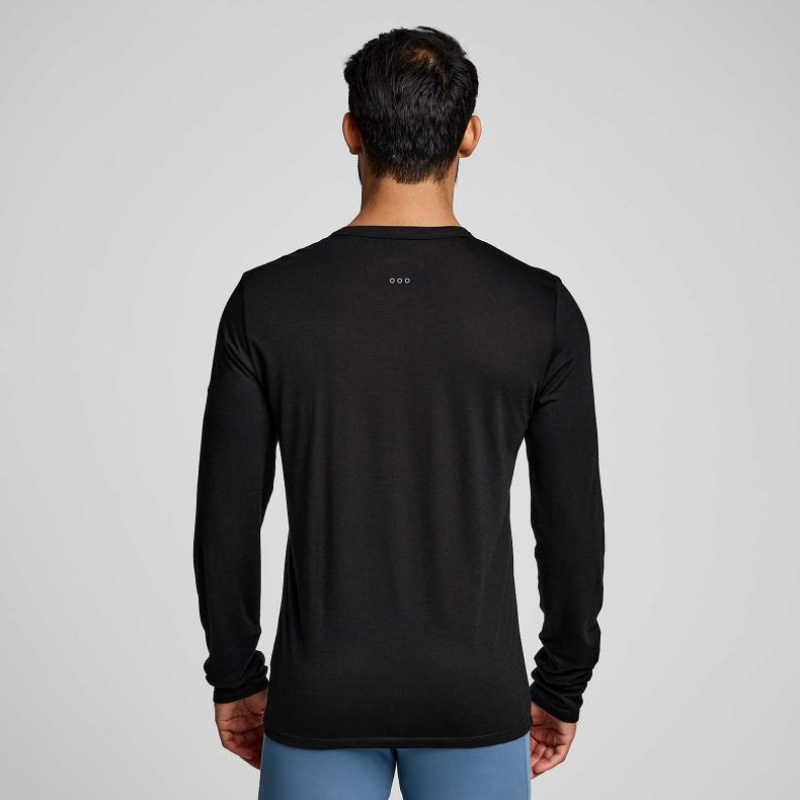 Saucony Peregrine Merino Long Sleeve T-Shirt Herren Schwarz | BERLIN TILNAJ