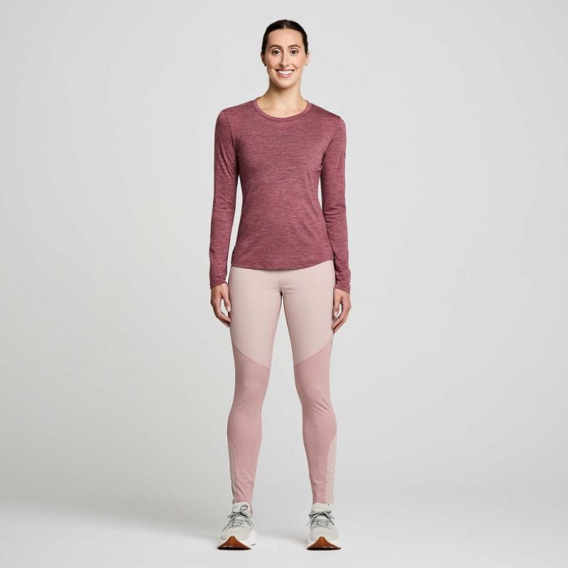 Saucony Peregrine Merino Long Sleeve T-Shirt Damen Rot | BERLIN YQEPVX