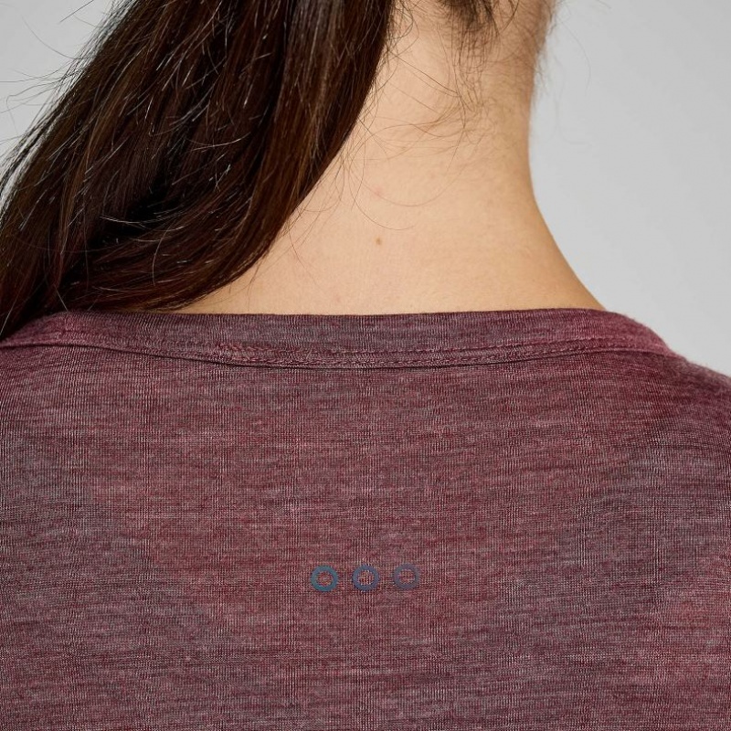 Saucony Peregrine Merino Long Sleeve T-Shirt Damen Rot | BERLIN YQEPVX