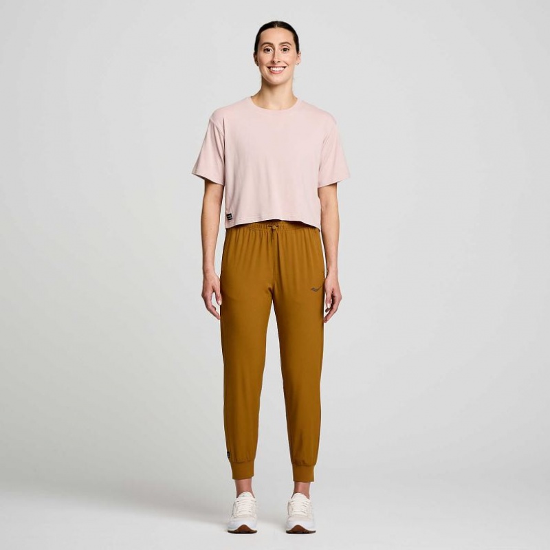 Saucony Recovery Boxy T-Shirt Damen Rosa | BERLIN BVZSPC