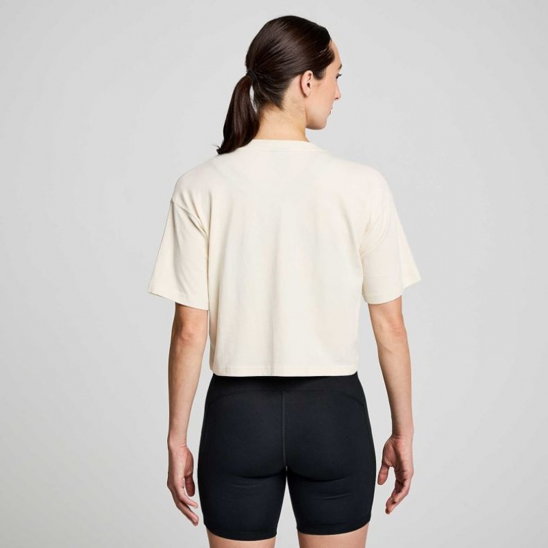 Saucony Recovery Boxy T-Shirt Damen Weiß | BERLIN SYPXOW