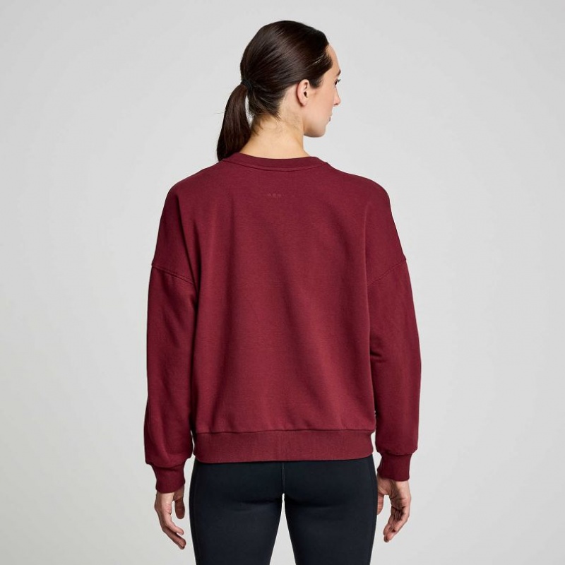 Saucony Recovery Crew Sweatshirt Damen Bordeaux | BERLIN UYIWPB