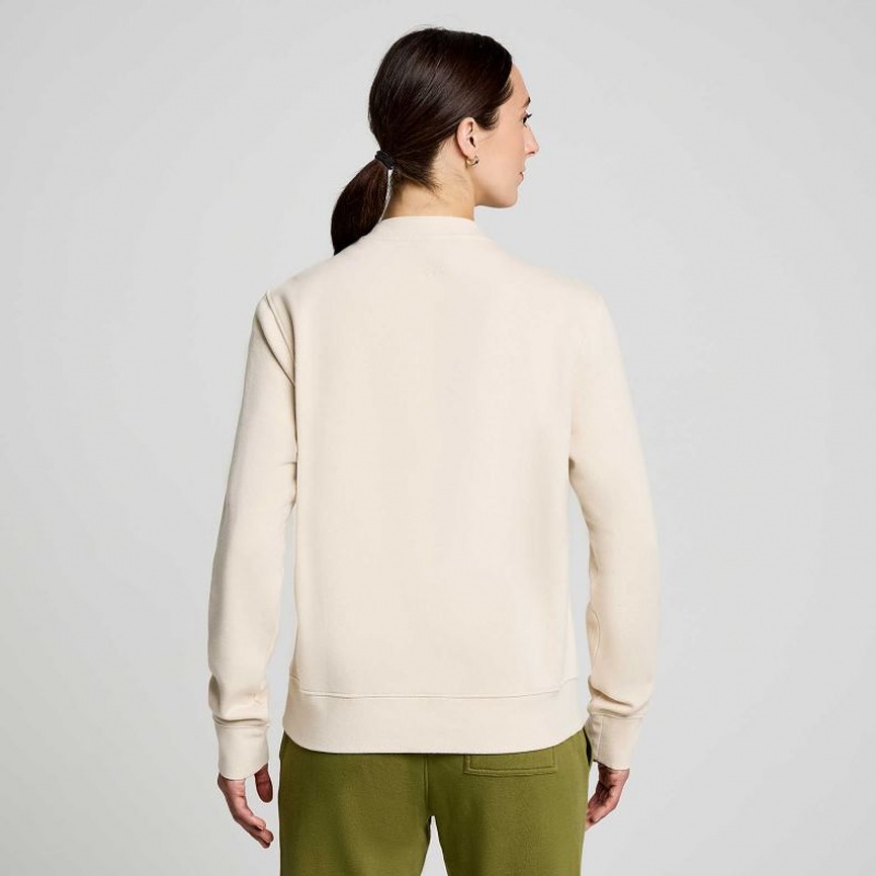 Saucony Recovery Crew Sweatshirt Damen Beige | BERLIN HZENXU