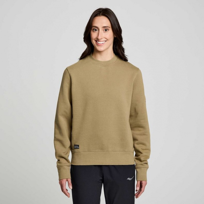 Saucony Recovery Crew Sweatshirt Damen Olivgrün | BERLIN ORHSFI