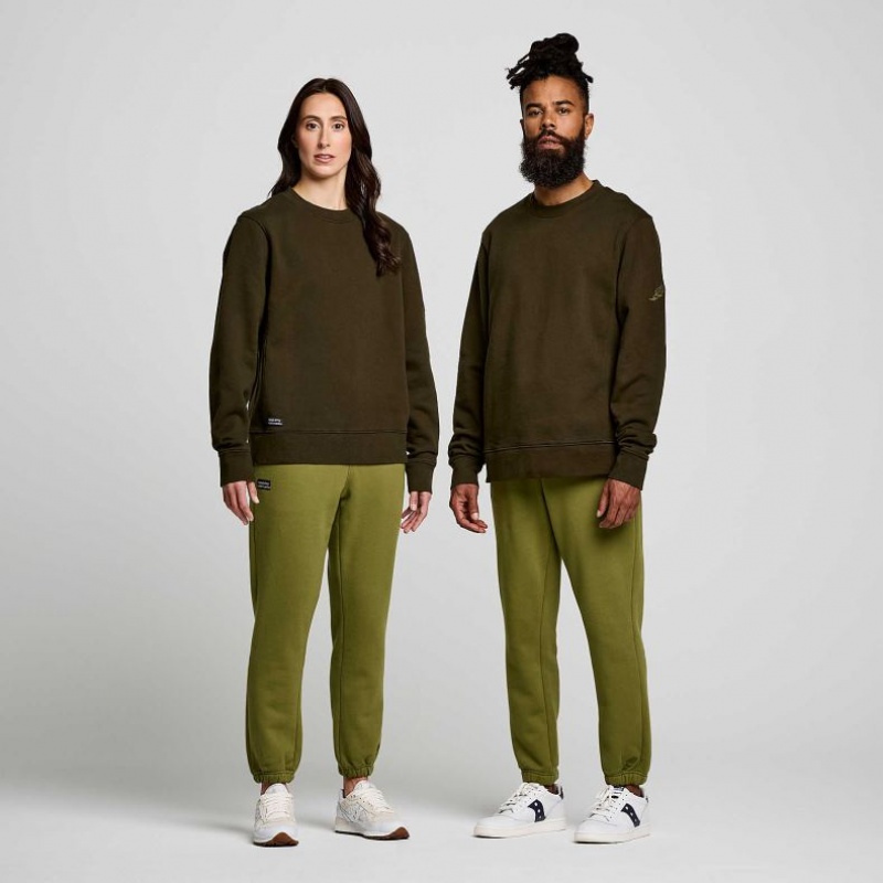 Saucony Recovery Crew Sweatshirt Herren Olivgrün | BERLIN JPHBTZ