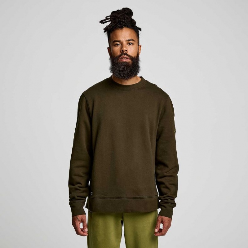 Saucony Recovery Crew Sweatshirt Herren Olivgrün | BERLIN JPHBTZ