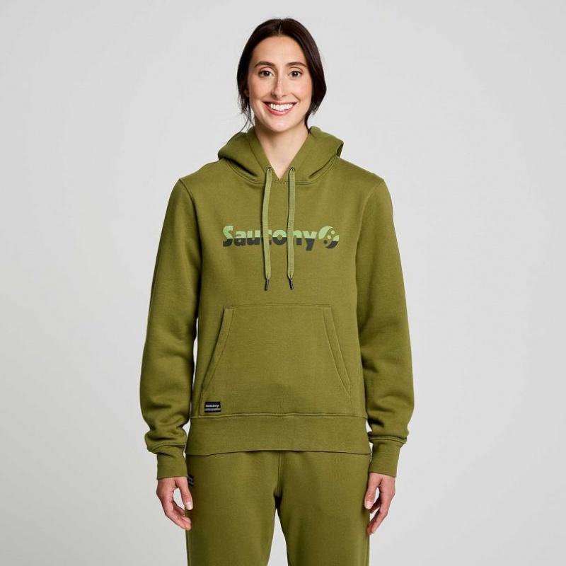 Saucony Recovery Hoodie Damen Olivgrün | BERLIN OZLYDN