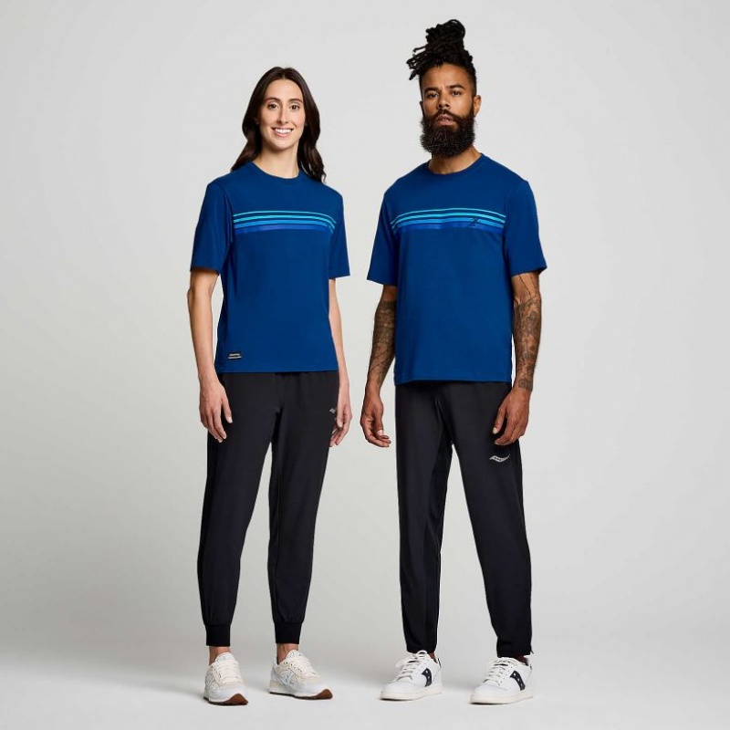 Saucony Recovery Kurzes Sleeve T-Shirt Damen Indigo | BERLIN CVQXHM