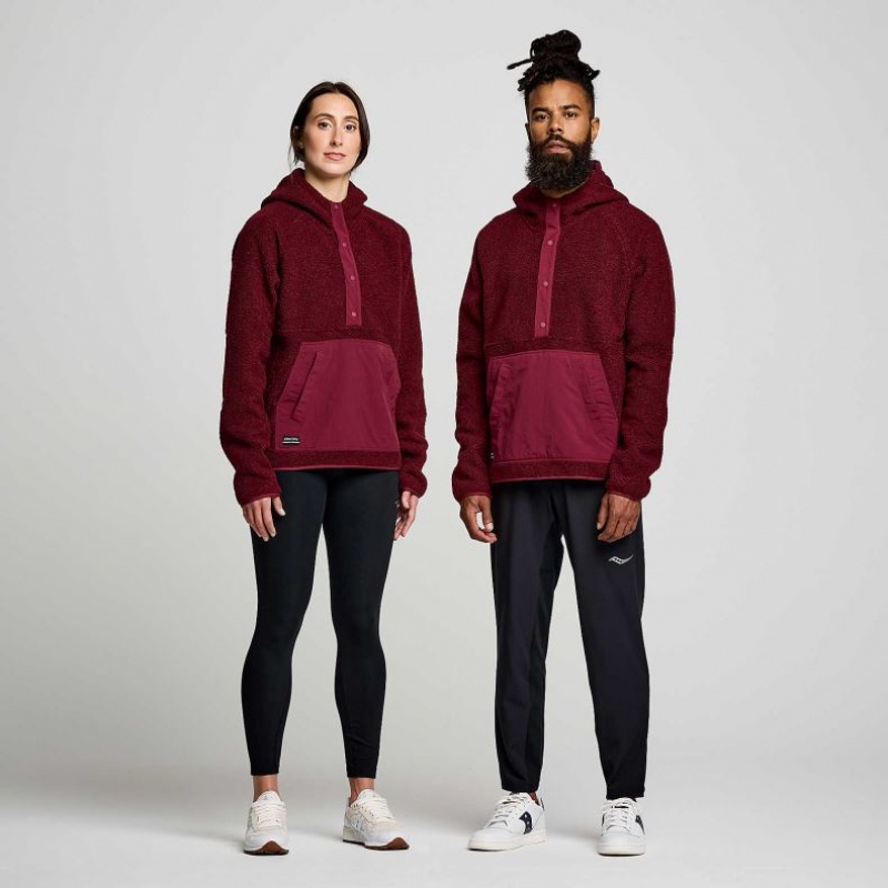 Saucony Recovery Sherpa Pullover Hoodie Damen Bordeaux | BERLIN KQEDNZ