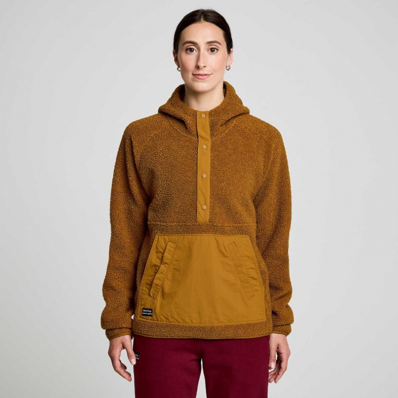 Saucony Recovery Sherpa Pullover Hoodie Damen Braun | BERLIN NBIZAC