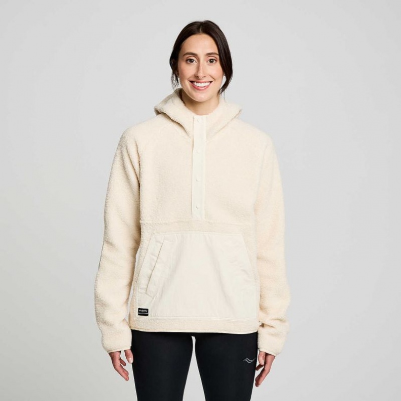 Saucony Recovery Sherpa Pullover Hoodie Damen Beige | BERLIN XPHBSV